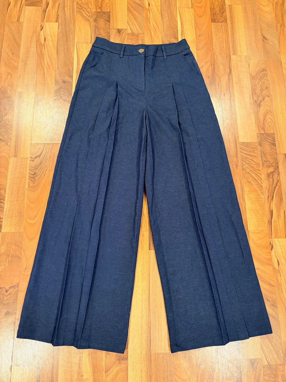 Commense Navy Trousers with Gold Button Accent - Picture 5 of 12
